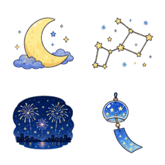 Cute Summer Starry Sky Emojis