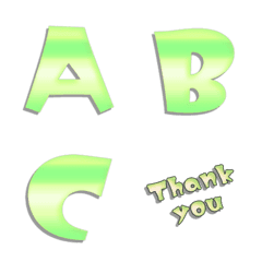 lime yellow green grad alphabet Vol1