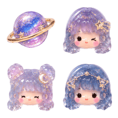 Starry Sky Resin Girl Emoji