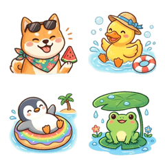 毎日使える夏の動物食べ物絵文字