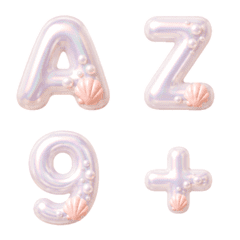 Emoji alphabet number white pearl
