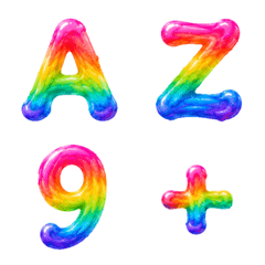 Emoji alphabet number rainbow 5