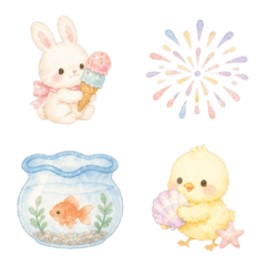 かわいい水彩絵文字♡09
