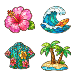 Hawaiian Glass Art Emoji