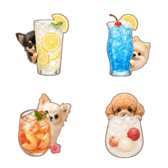 Dogs Peeking from Behind Drinks