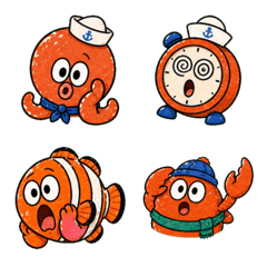 40 Surprise Emojis of Sea Friends