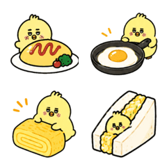 ゆるかわ卵料理とひよこ