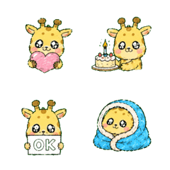 Sparkly Giraffe Hand Drawn Emoji