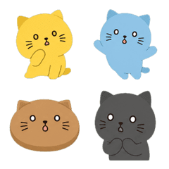 40 Surprise Emojis of Colorful Cats