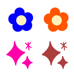Colorful Flower & Sparkle Emojis