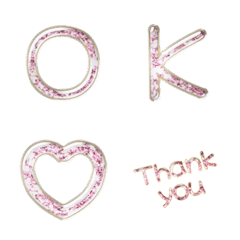 glitter pink white alphabet res VOL1