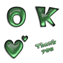 deep green glossy alphabet Vol1