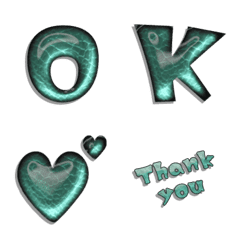 dark glossy green  alphabet Vol1