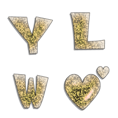 gel 3d bling yellow alphabet Vol.1