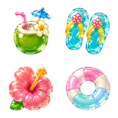 Puffy & Glossy Summer Motif Emoji