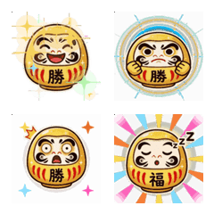 Golden Winning Daruma Luck Emojis