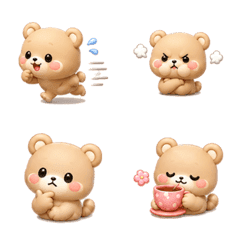 Puffy 3D Bear Emoji for Everyday