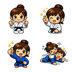 A female judoka giving it her all