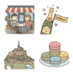 French Cafe Afternoon Daily Sticker