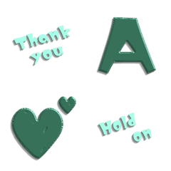 mos dark green grain metal alphabet V1