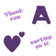 darkest purple night metal alphabet V.1