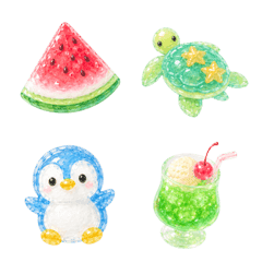 夏のガラス風絵文字