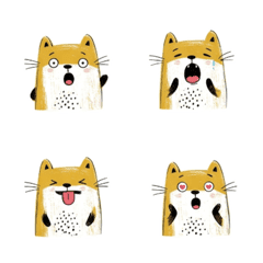 Funny facial exhibition of doodle Shiba