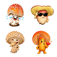 Happy Mushroom Friends Emoji Set 1