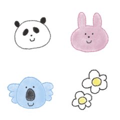 ほわほわのパンダとウサギとコアラ
