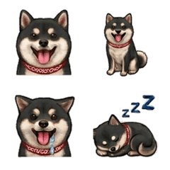 Fluffy Black Shiba Emoji