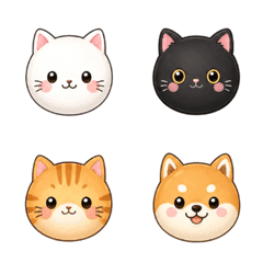 Cute Round Animal Face Emoji