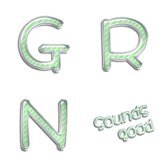 stripe cream green alphabet res VOL1