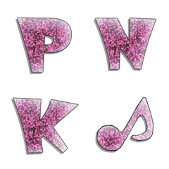 gel pink glitter bling alphabet Vol.1