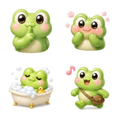 Puffy 3D Frog Emoji for Everyday