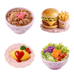 パステルキャンドル絵文字 - ごはんと食材
