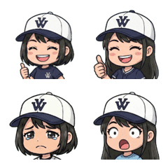 日本の小さな野球女子絵文字４