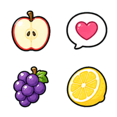 Cute Puffy Fruit Emojis