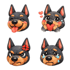 ♡雲朵兔兔表情貼78♡杜賓犬♡