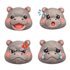 ♡雲朵兔兔表情貼79♡侏儒河馬♡