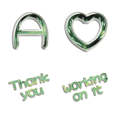 deep mos green chrome alphabet res VOL1