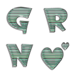 stripe multi green alphabet Vol.1