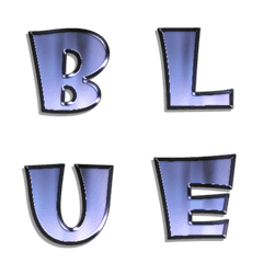shine blue metalic alphabet Vol.1
