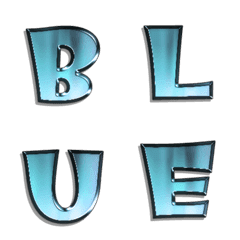 bling metalic blue grad alphabet Vol.1