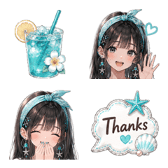 Turquoise Resort Girl Emoji