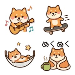 毎日使えるふわふわ小さい柴犬絵文字2