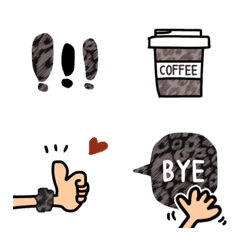 Leopard print emoji and hand sign