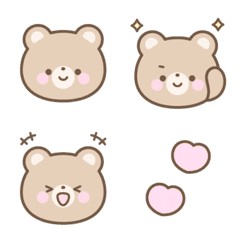 ゆる可愛いシンプルなくまさん絵文字