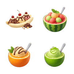 Ice cream in fruit Emoji
