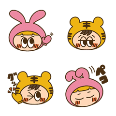 ゆるかわ♪うさぎととらの毎日絵文字