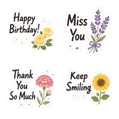 Elegant Florals Gentle English Greetings